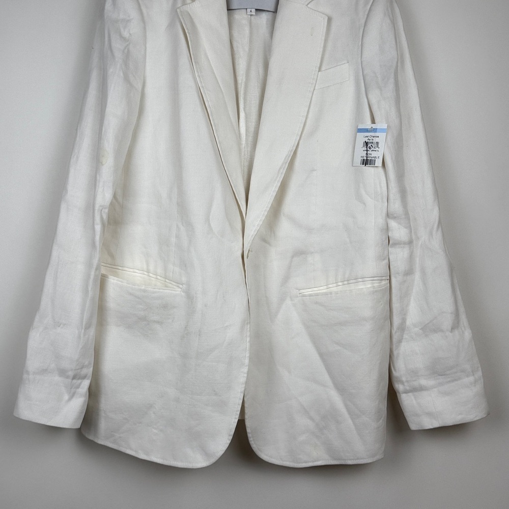 ALC Donovan Linen Blend Lined White Blazer Jacket Size 4 NWT - Picture 6 of 14